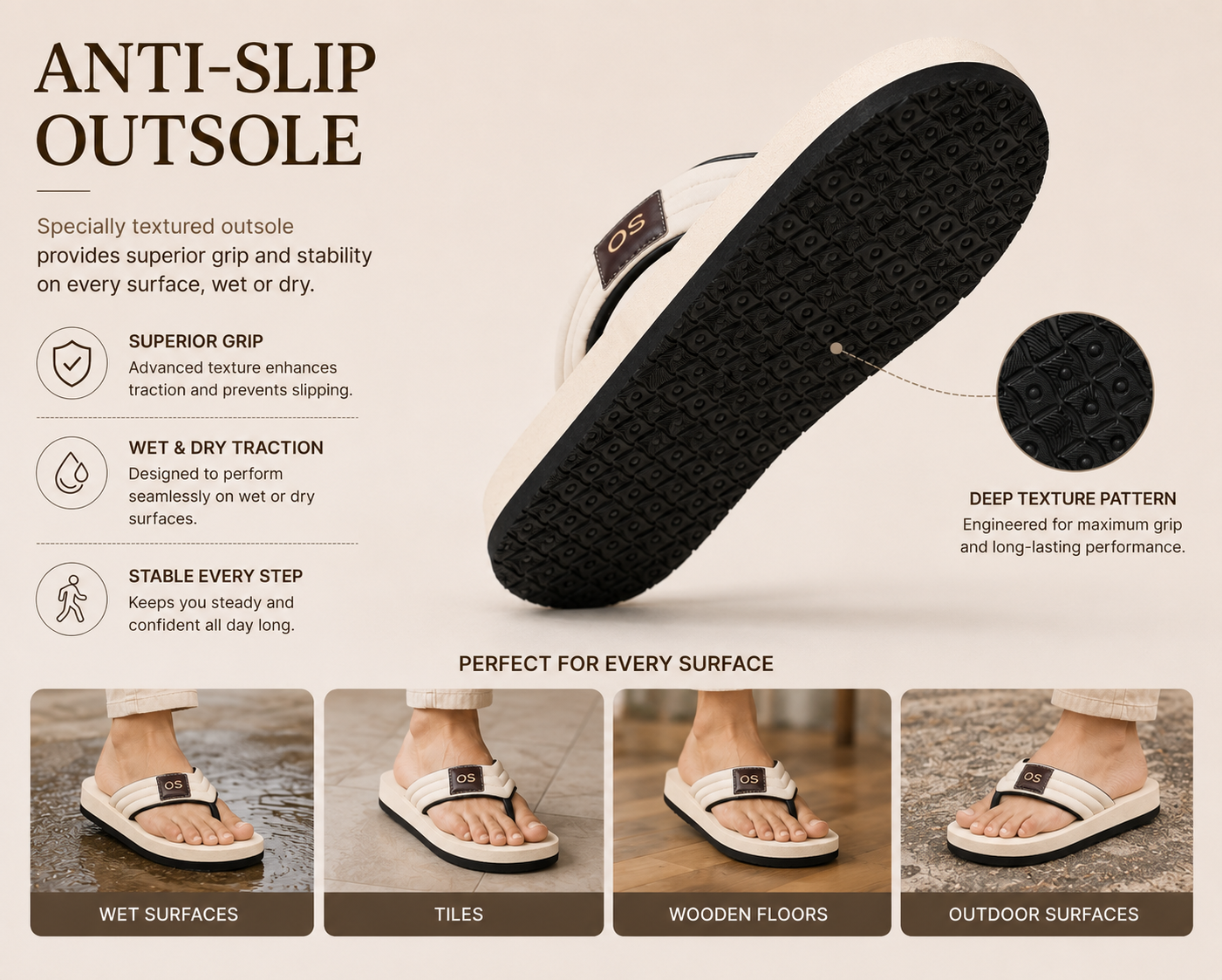 Comfort That Moves With You. Beige