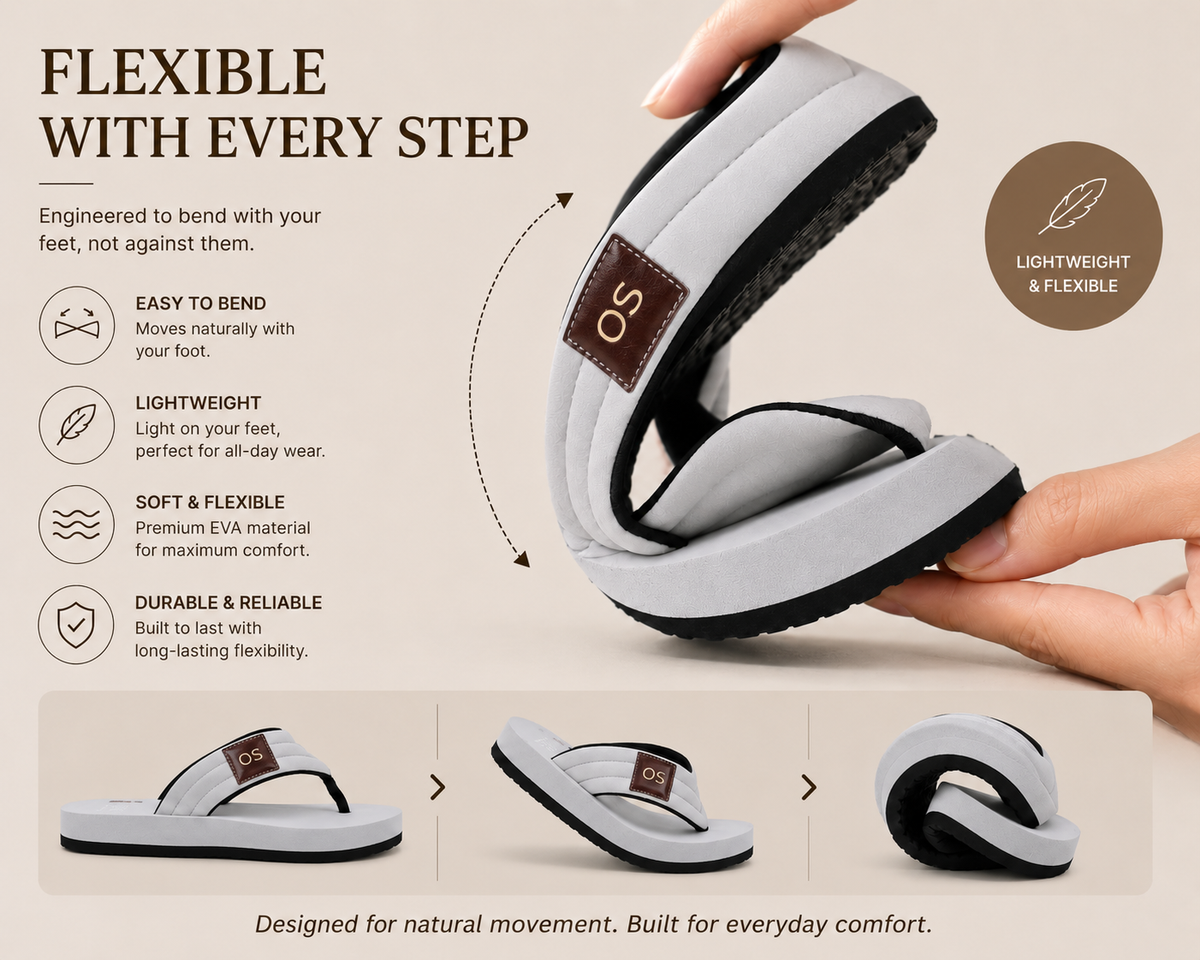 Ortho Slippers Mist Grey Ladies with Multilayer Shock Absorption Technology and Comfort