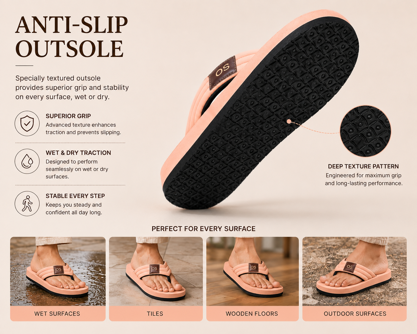 Comfort That Moves With You. Peach