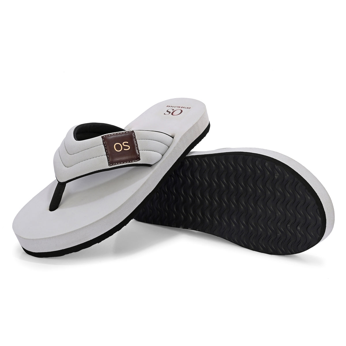 Ortho Slippers Mist Grey Gents with Multilayer Shock Absorption Technology and Comfort