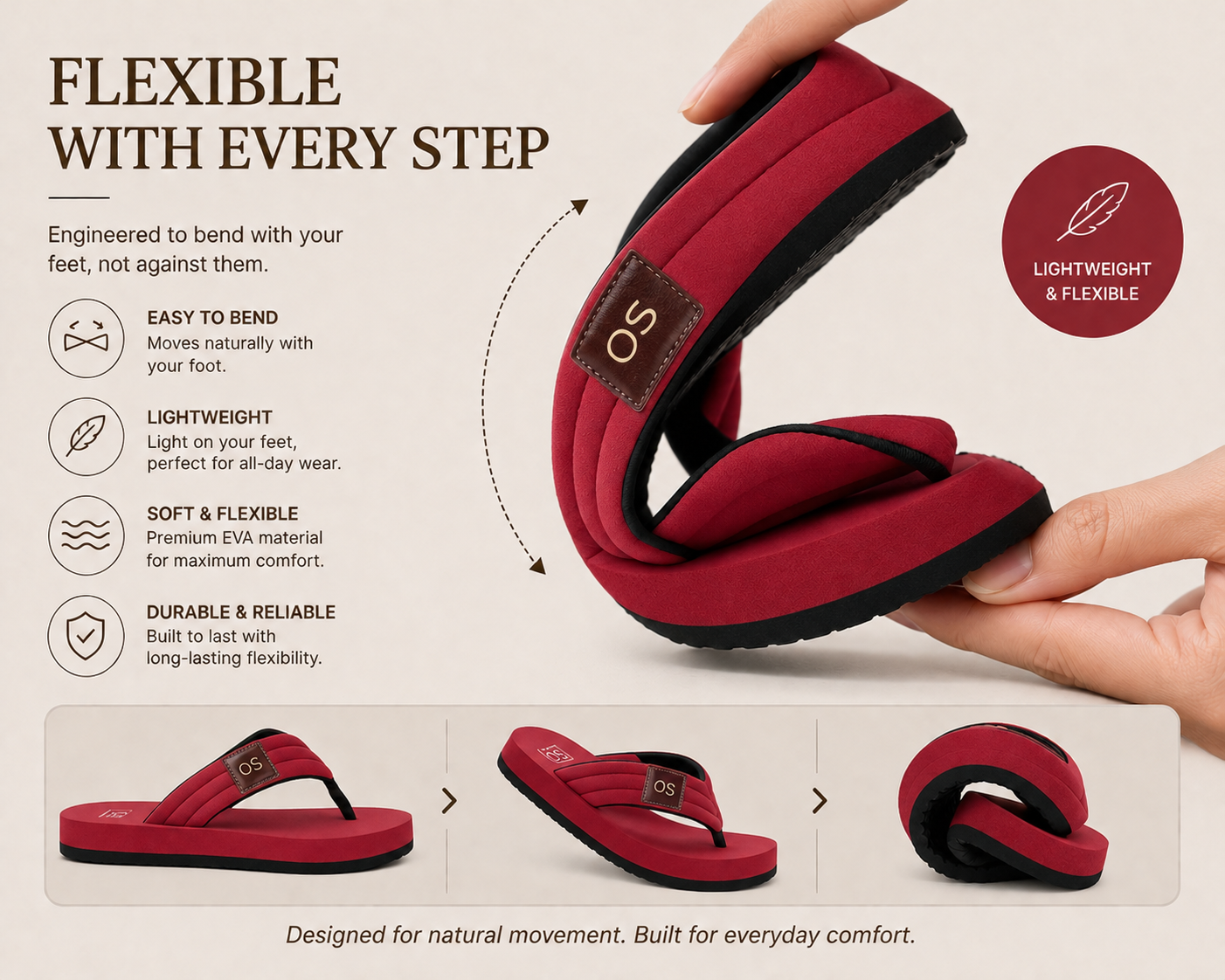 Comfort That Moves With You. Red